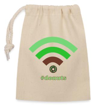 Wifi Donuts - Closable cotton gift bag (14x20cm) - nature - Front