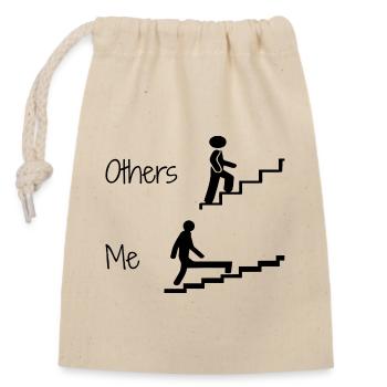 Andere Und Ich Lustiger Humor T-Shirt Humorvoller Spruch Witz - Verschließbarer Geschenkbeutel aus Baumwolle (14x20cm) - Natur - Vorne