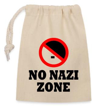 Contre la droite - pas de zone nazie - Sac cadeau en coton avec cordon (14 x 20 cm) - nature - Devant