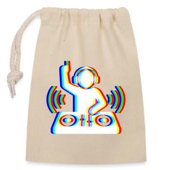 Glitch DJ – Beat Creator - Closable cotton gift bag (14x20cm) - nature - Front