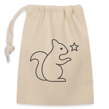 Squirrel Star Magic - Closable cotton gift bag (14x20cm) - nature - Front