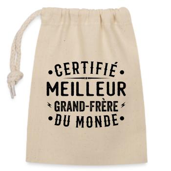 Certified Best Big Brother In The World Big Brother - Closable cotton gift bag (14x20cm) - nature - Front