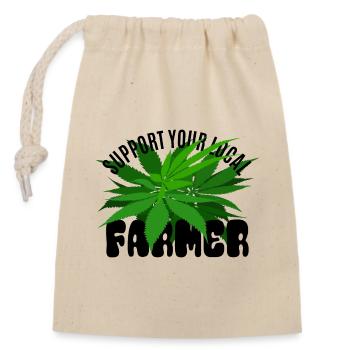 Support your local Farmer - Hanf - Verschließbarer Geschenkbeutel aus Baumwolle (14x20cm) - Natur - Vorne