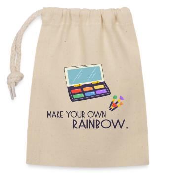 lgbt make up Rainbow color gay - Closable cotton gift bag (14x20cm) - nature - Front
