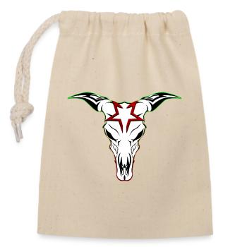 creepy cow skull - Closable cotton gift bag (14x20cm) - nature - Front
