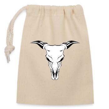 creepy cow skull - Closable cotton gift bag (14x20cm) - nature - Front
