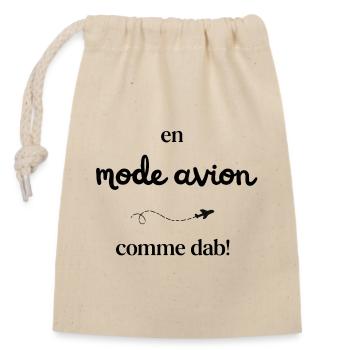 In airplane mode, like dab! - Closable cotton gift bag (14x20cm) - nature - Front