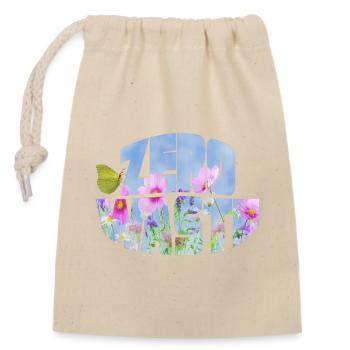 Zero Waste Flower Meadow with Butterfly - Closable cotton gift bag (14x20cm) - nature - Front