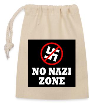 Against the right - no zone - Closable cotton gift bag (14x20cm) - nature - Front