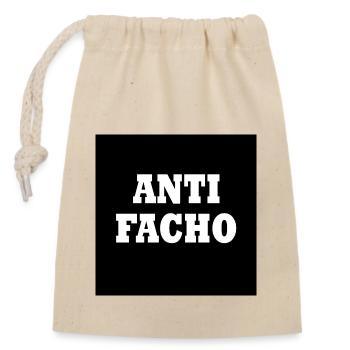 Anti facho - Closable cotton gift bag (14x20cm) - nature - Front