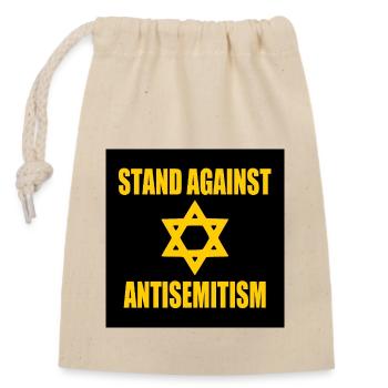 stand against antisemitism - Verschließbarer Geschenkbeutel aus Baumwolle (14x20cm) - Natur - Vorne