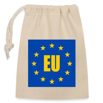 EU - Europe - Closable cotton gift bag (14x20cm) - nature - Front