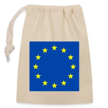 Europe flag - Closable cotton gift bag (14x20cm) - nature - Front