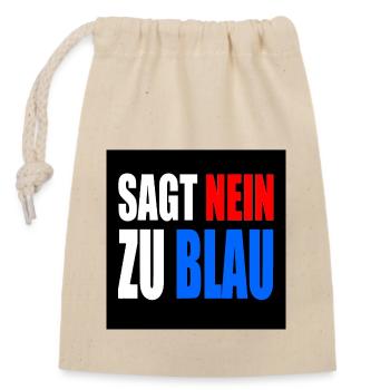 dit non au bleu - Sac cadeau en coton avec cordon (14 x 20 cm) - nature - Devant