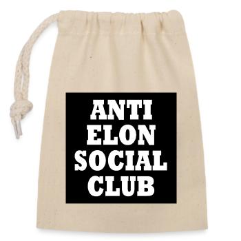 anti elon social club - Verschließbarer Geschenkbeutel aus Baumwolle (14x20cm) - Natur - Vorne