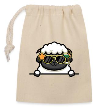 Cool lamb - Closable cotton gift bag (14x20cm) - nature - Front