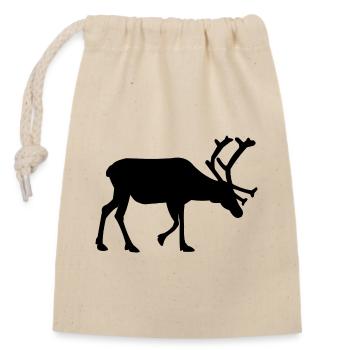 Reindeer Scandinavia Lapland Deer Rudolph Animal - Closable cotton gift bag (14x20cm) - nature - Front