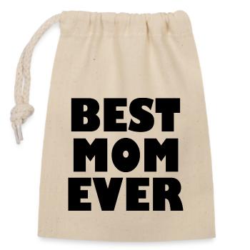 Best mom ever - Closable cotton gift bag (14x20cm) - nature - Front