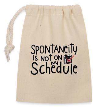 Plan instead of spontaneity - Closable cotton gift bag (14x20cm) - nature - Front
