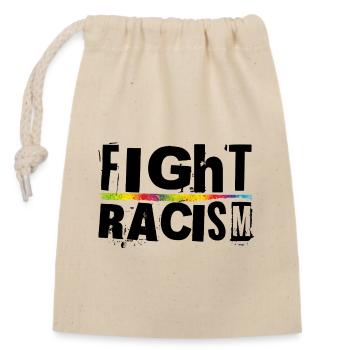 Lutter contre le racisme - Sac cadeau en coton avec cordon (14 x 20 cm) - nature - Devant