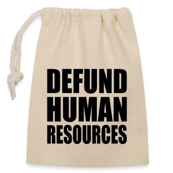 defund human resources - Sac cadeau en coton avec cordon (14 x 20 cm) - nature - Devant