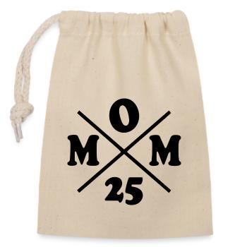 Mom 2025 - mom 25 - Closable cotton gift bag (14x20cm) - nature - Front