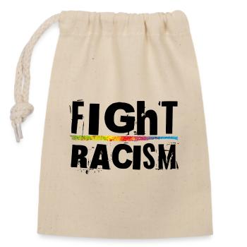Lutter contre le racisme - Sac cadeau en coton avec cordon (14 x 20 cm) - nature - Devant