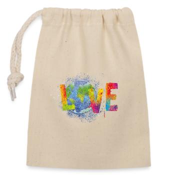 I love my planet - Closable cotton gift bag (14x20cm) - nature - Front