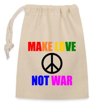 Make love not war - Closable cotton gift bag (14x20cm) - nature - Front