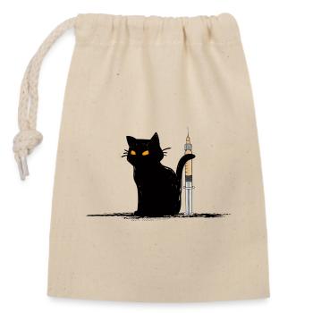 nurse cat medicine nurse nursing service - Closable cotton gift bag (14x20cm) - nature - Front
