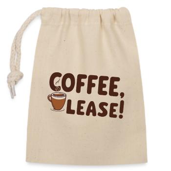 Coffee please - Verschließbarer Geschenkbeutel aus Baumwolle (14x20cm) - Natur - Vorne