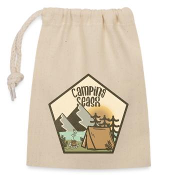 Camping Season - Closable cotton gift bag (14x20cm) - nature - Front