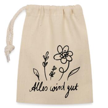 Tout va bien se passer - Sac cadeau en coton avec cordon (14 x 20 cm) - nature - Devant
