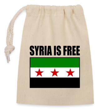 Drapeau de la Syrie - Sac cadeau en coton avec cordon (14 x 20 cm) - nature - Devant