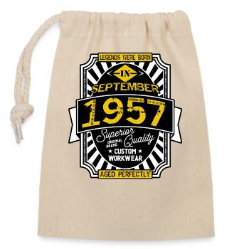 1957 SEPTEMBER - Closable cotton gift bag (14x20cm) - nature - Front