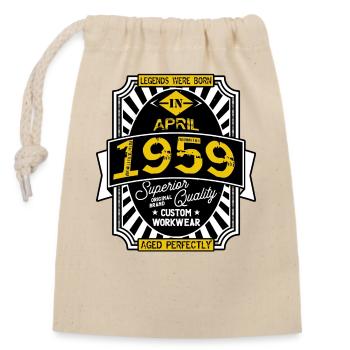 1959 APRIL - Closable cotton gift bag (14x20cm) - nature - Front