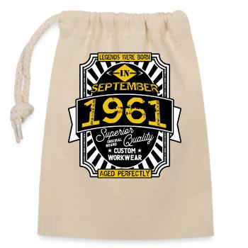 1961 SEPTEMBER - Closable cotton gift bag (14x20cm) - nature - Front