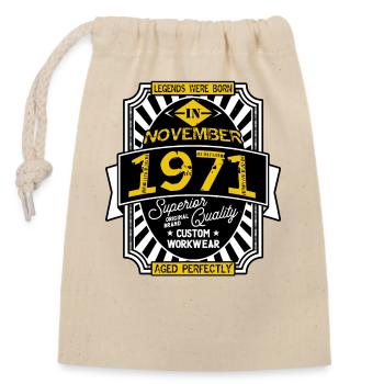 1971 NOVEMBER - Sac cadeau en coton avec cordon (14 x 20 cm) - nature - Devant