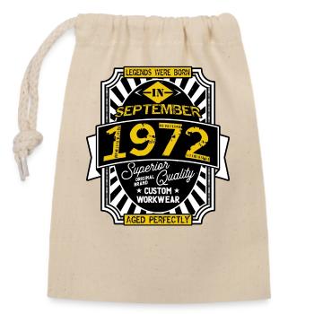 1972 SEPTEMBER - Closable cotton gift bag (14x20cm) - nature - Front