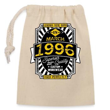 1996 MARCH - Closable cotton gift bag (14x20cm) - nature - Front