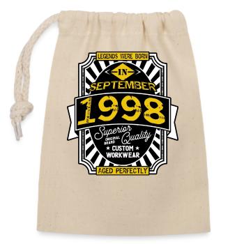 1998 SEPTEMBER - Closable cotton gift bag (14x20cm) - nature - Front