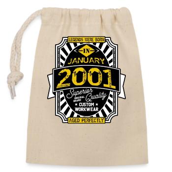 2001 JANUARY - Closable cotton gift bag (14x20cm) - nature - Front