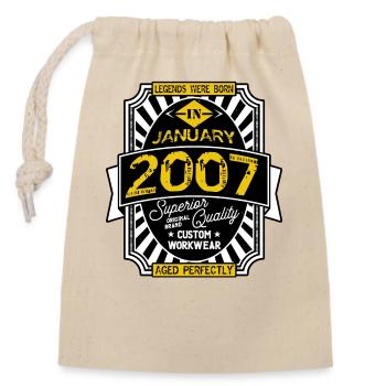 2007 JANUARY - Closable cotton gift bag (14x20cm) - nature - Front