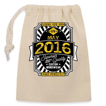 2016 MAY - Sac cadeau en coton avec cordon (14 x 20 cm) - nature - Devant