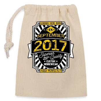 2017 SEPTEMBER - Closable cotton gift bag (14x20cm) - nature - Front