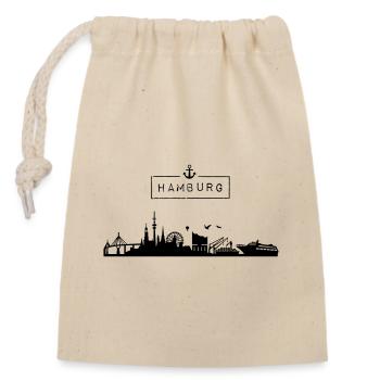 Skyline Ville hanséatique de Hambourg, HH, Ville, Allemagne - Sac cadeau en coton avec cordon (14 x 20 cm) - nature - Devant