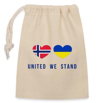United we stand Norway and Ukraine - Closable cotton gift bag (14x20cm) - nature - Front