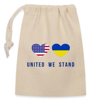 United we stand USA and Ukraine - Closable cotton gift bag (14x20cm) - nature - Front