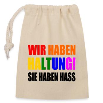 We have attitude, they hate - Closable cotton gift bag (14x20cm) - nature - Front