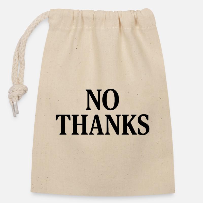 no thanks - Closable cotton gift bag (14x20cm) - nature